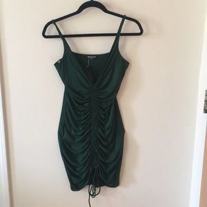 Fashion Nova Shanghai Ruched Dress, Hunter, Medium